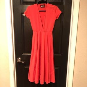 reformation dress deep v neck